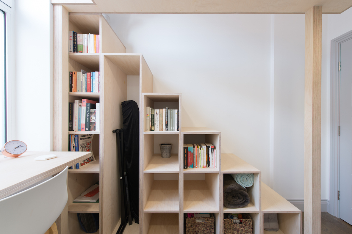 mezzanine-lofts-bespoke-stairs-storage-birch-ply-Scandinavian-loft-lights-studio-flat-london mezzanine-lofts-bespoke-stairs-storage-birch-ply-Scandinavian-loft-lights-studio-flat-london