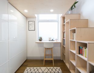 mezzanine-lofts-bespoke-stairs-storage-birch-ply-Scandinavian-loft-lights-studio-flat-london